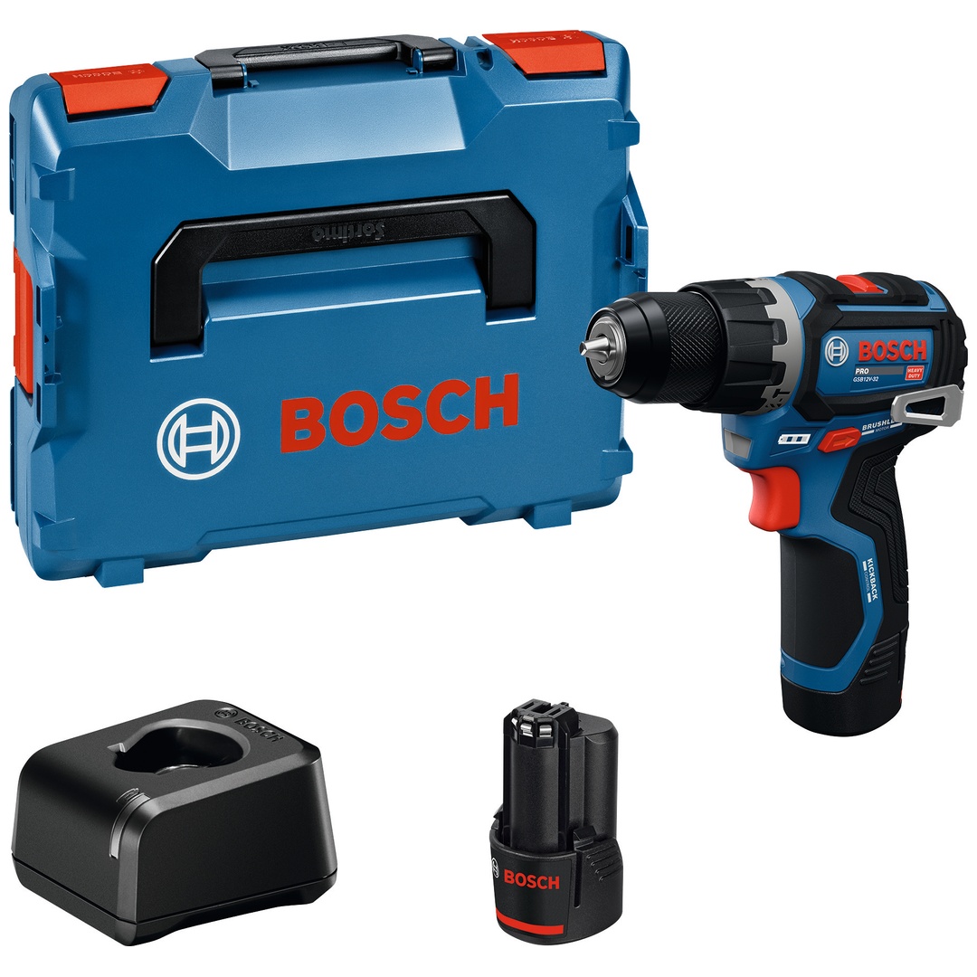 Bosch Professional Bosch Akku-Schlagbohrschrauber GSB12V-32, 2x Akku GBA 12V 2.0Ah in L-BOXX