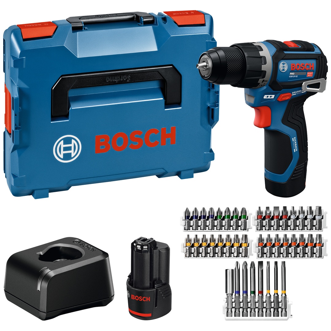 Bosch Professional Bosch Akku-Schlagbohrschrauber GSB12V-32, 2x Akku GBA 12V 2.0Ah in L-BOXX