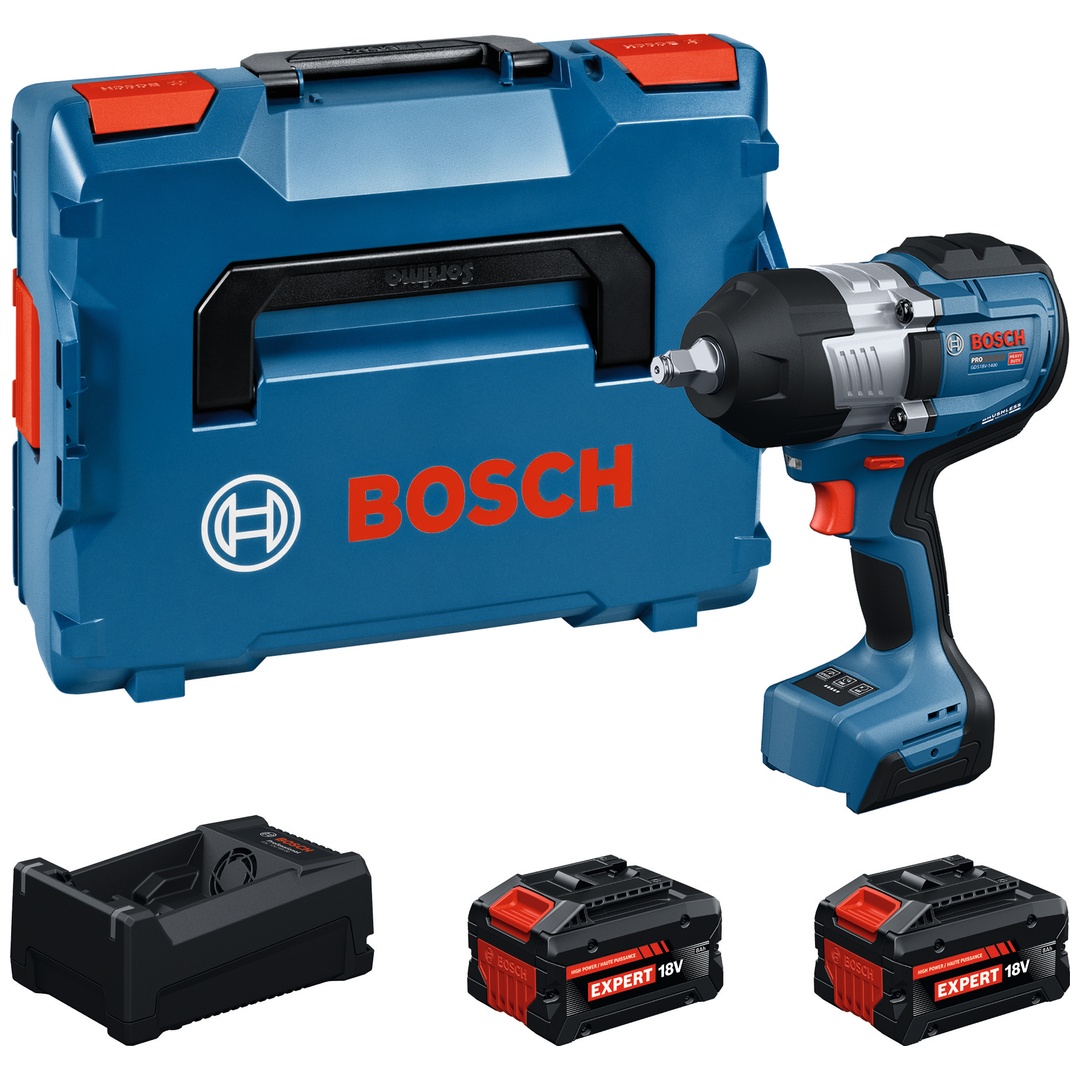 Bosch Professional Bosch Akku-Schlagschrauber GDS18V-1400, incl. 2x Akku EXBA18V-80, Ladegerät, L-BOXX