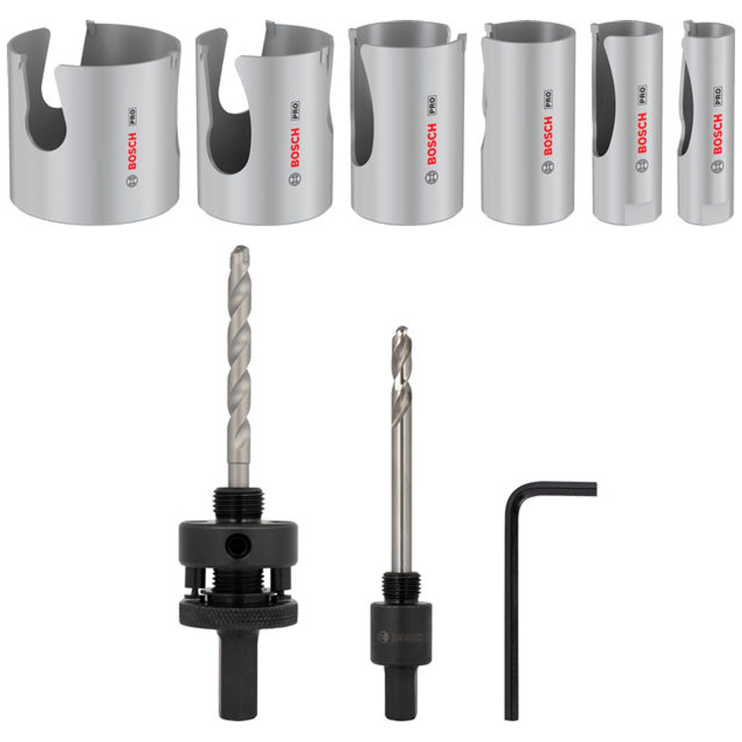 Bosch PRO Construction Material Gewinde-Lochsägen-Set, 20/25/35/40/51/68x60x65mm, 9tlg