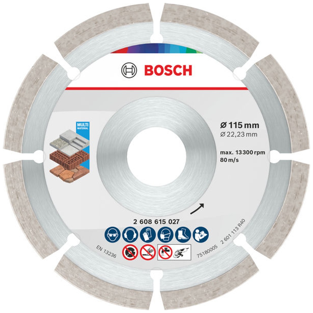 Bosch Multi Material Diamond Trennscheibe, 115 x 22.23 x 7 mm, 10 Stk.