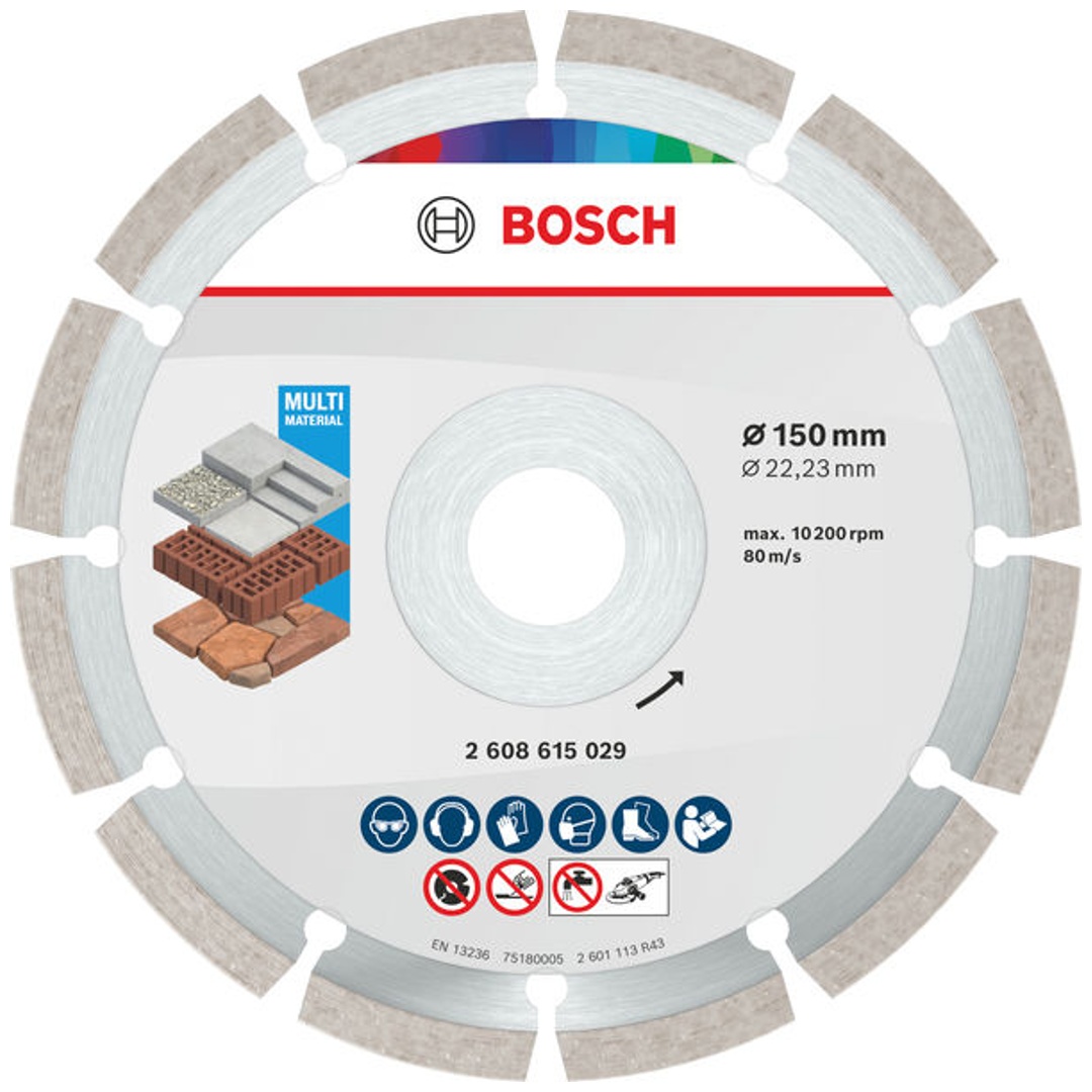 Bosch Multi Material Diamond Trennscheibe, 150 x 22.23 x 7 mm, 10 Stk.