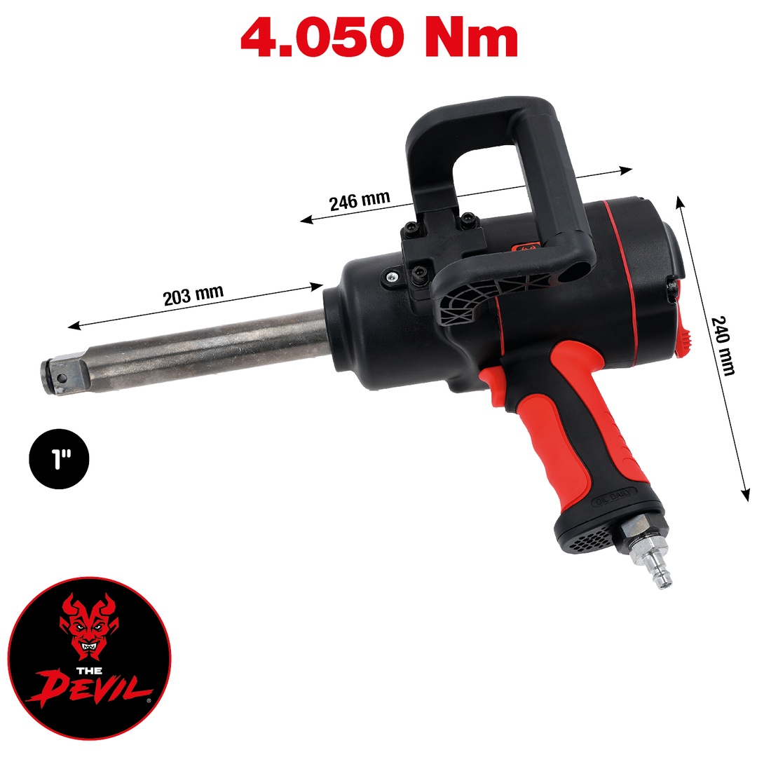 KS Tools 1" THE DEVIL Hochleistungs-Druckluft-Schlagschrauber, 4050Nm, 443 mm