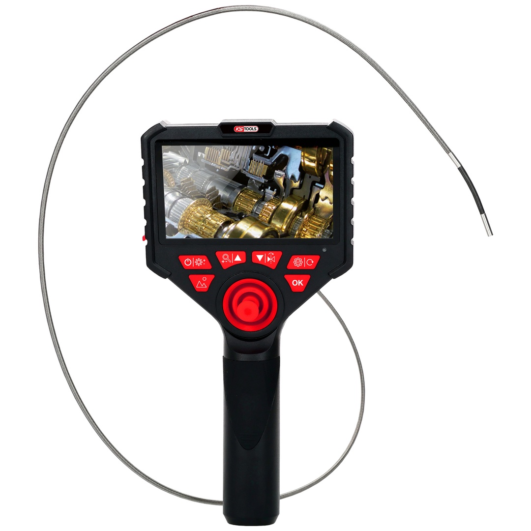 KS Tools HD-Videoskop-Satz mit Ø 3,9 mm 720° und 0° HD Frontkamera-Sonde, flexible PVC Hülle