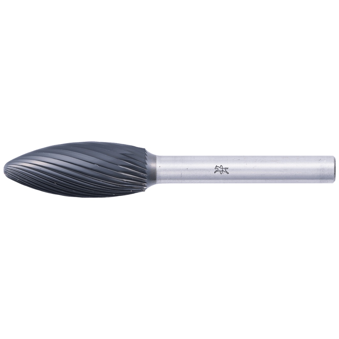 PFERD TOOLS Hartmetall Hochleistungsfrässtift Flamme B Ø 12x30mm Schaft-Ø 6mm Z3 HICOAT beschichtet universal mittel