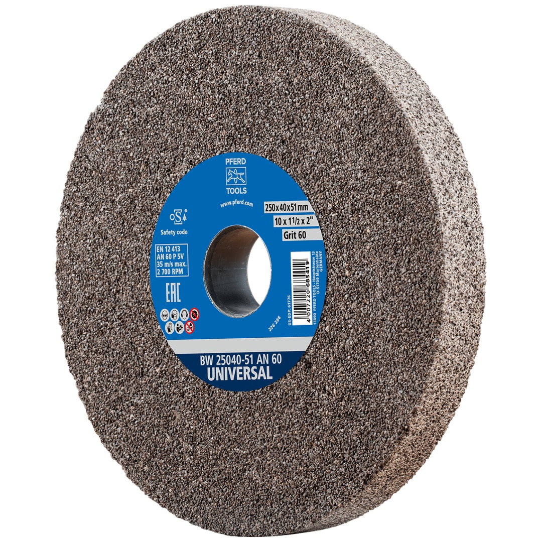PFERD TOOLS Schleifbockscheibe Ø 250x40 mm Bohrung-Ø 51 mm A60 für universelle Schleifaufgaben