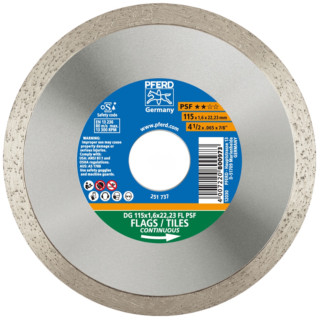 PFERD TOOLS Diamant-Trennscheibe DG FL 76x1,6x10 mm PSF z. Trennen v. Fliesen, hohe Schnittqualität