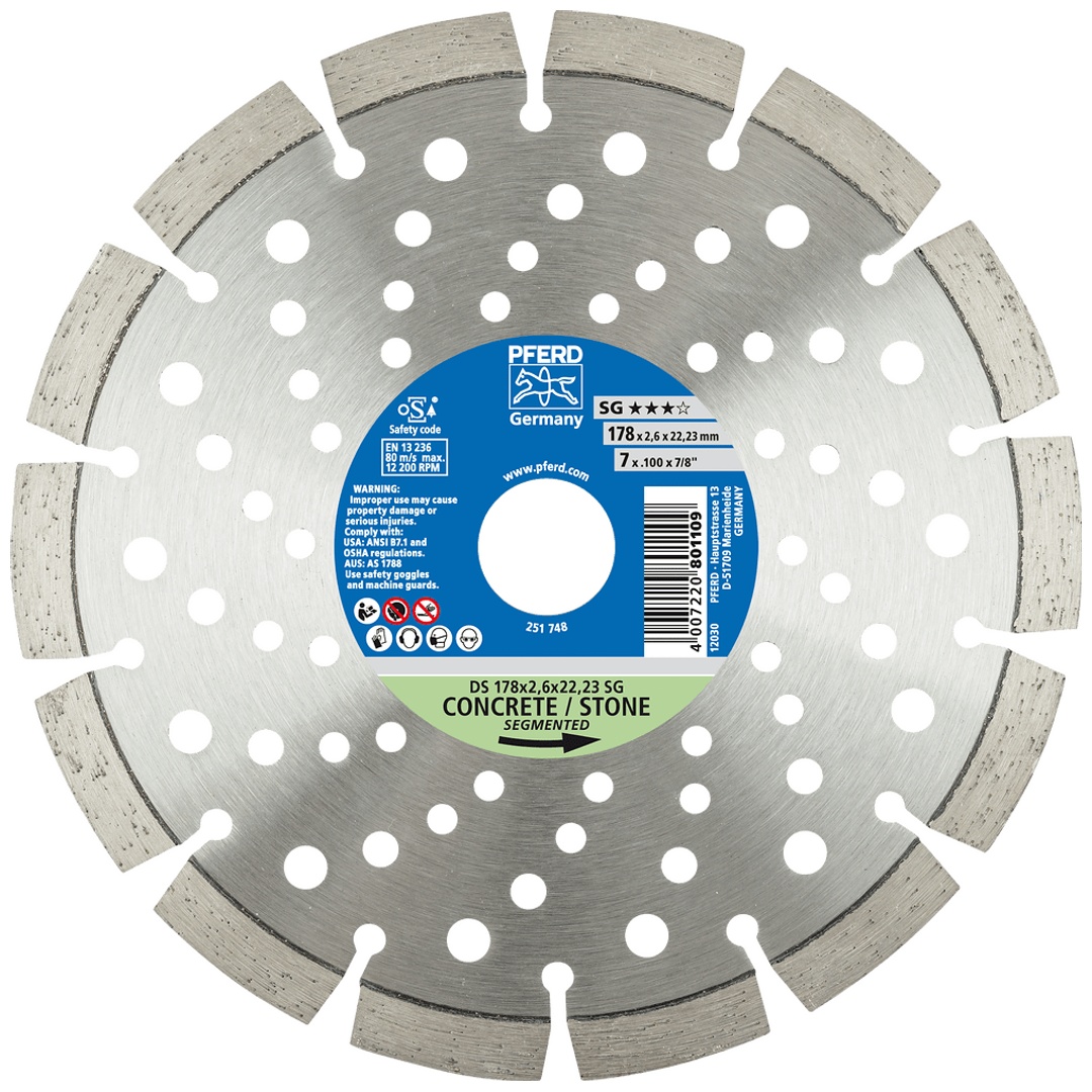 PFERD TOOLS Diamant-Trennscheibe DS 150x2,2x22,23 mm SG für schnelles Trennen von Stein und Beton