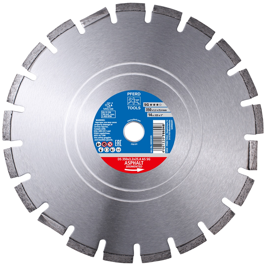 PFERD TOOLS Diamant-Trennscheibe DS 300x2,8x25,4 mm SG für schnelles Trennen von Asphalt
