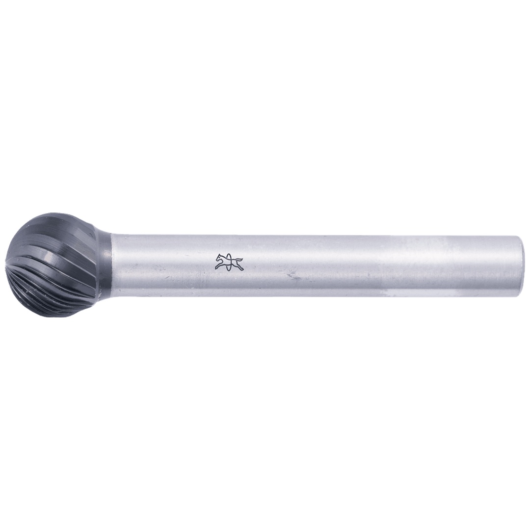PFERD TOOLS Hartmetall Hochleistungsfrässtift Kugel KUD Ø 10x09mm Schaft-Ø 6mm Z3 HICOAT beschichtet universal mittel