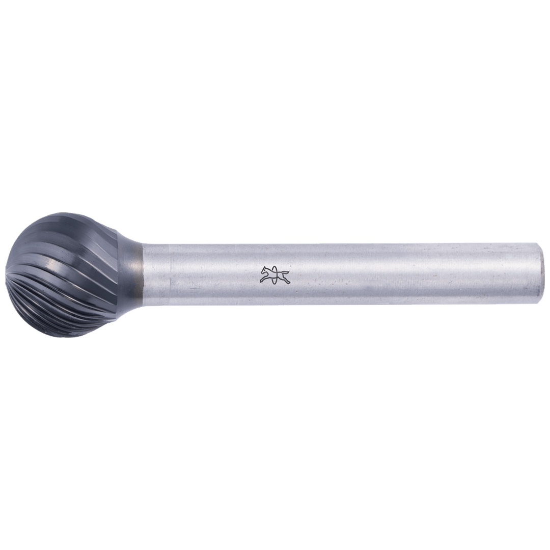PFERD TOOLS Hartmetall Hochleistungsfrässtift Kugel KUD Ø 12x10mm Schaft-Ø 6mm Z3 HICOAT beschichtet universal mittel