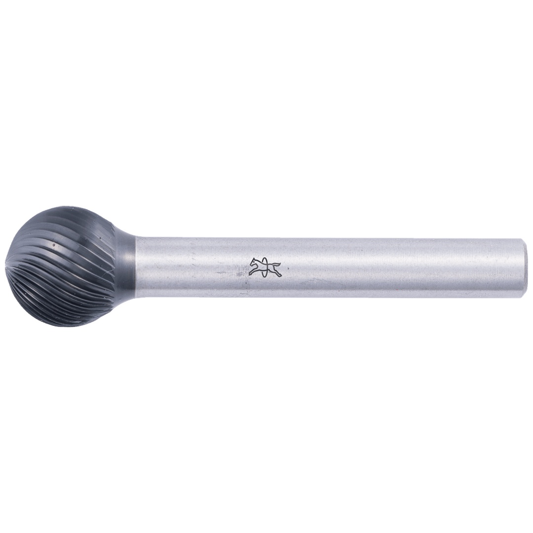 PFERD TOOLS Hartmetall Hochleistungsfrässtift Kugel KUD Ø 12x10mm Schaft-Ø 6mm Z5 HICOAT beschichtet universal fein