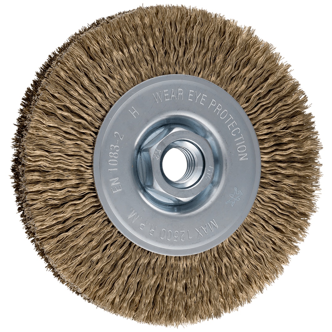 PFERD TOOLS Rundbürste ungezopft RBU Ø 115x15 mm M14 vermessingter Stahl-Litzen-Draht-Ø 0,20 mm Winkelschleifer