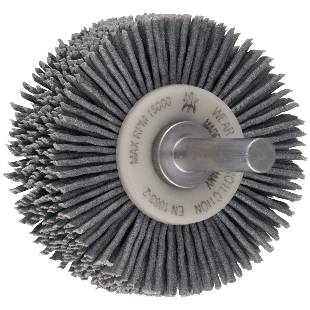 PFERD TOOLS INOX-TOTAL Rundbürste ungezopft RBUIT Ø50x15 mm Schaft-Ø6 mm SiC-Filament-Ø0,90 mm Korn 180 Kunststoffseitenscheiben