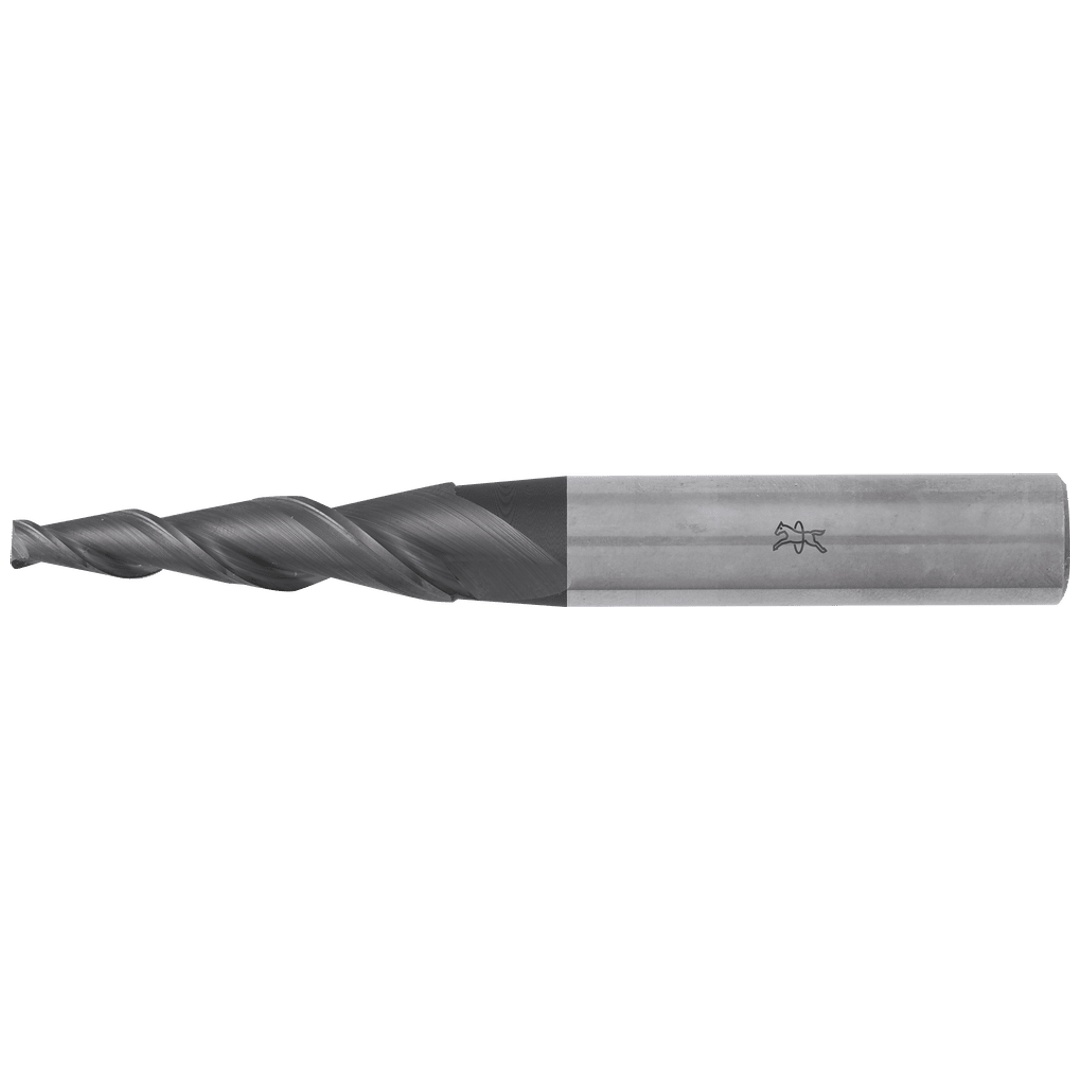 PFERD TOOLS Robotics VHM-Fräser Ø4,5mm, 5° konisch, 2 Schneiden,  Fase 0,3mm, DLC-beschichtet, Schaft HA, Performance Aluminium