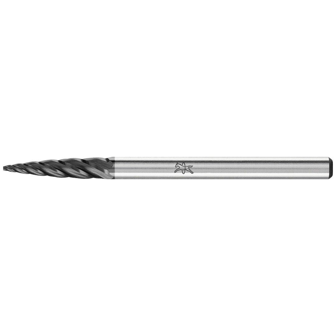PFERD TOOLS Hartmetall Hochleistungsfrässtift ALU Spitzbogen SPG Ø 03x13mm Schaft-Ø 3mm HICOAT beschichtet für Alu/NE Metalle