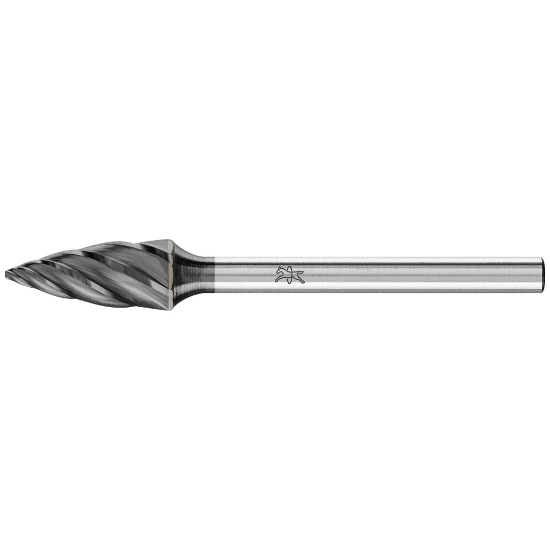 PFERD TOOLS Hartmetall Hochleistungsfrässtift ALU Spitzbogen SPG Ø 06x13mm Schaft-Ø 3mm HICOAT beschichtet für Alu/NE Metalle
