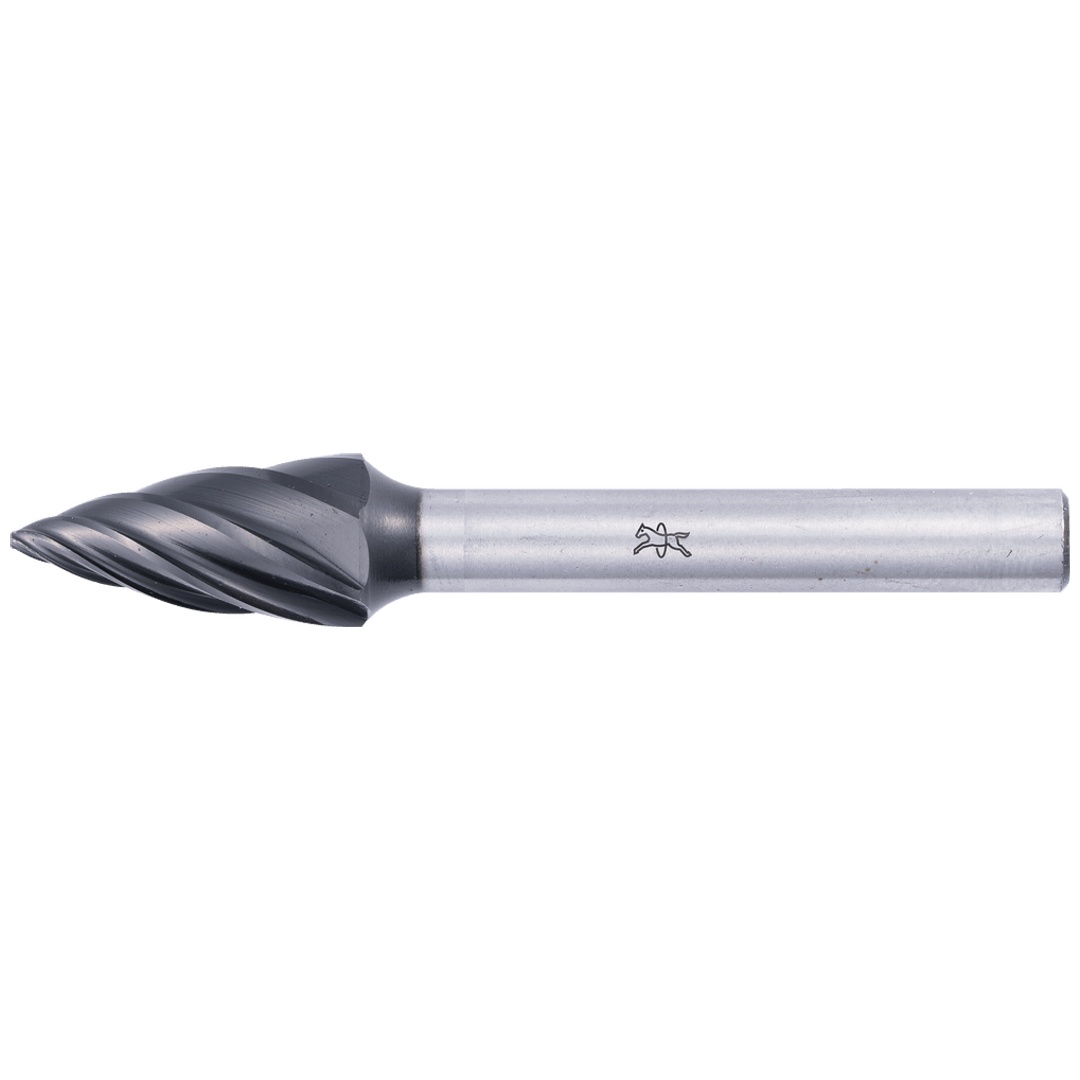 PFERD TOOLS Hartmetall Hochleistungsfrässtift ALU Spitzbogen SPG Ø 06x18mm Schaft-Ø 6mm HICOAT beschichtet für Alu/NE Metalle