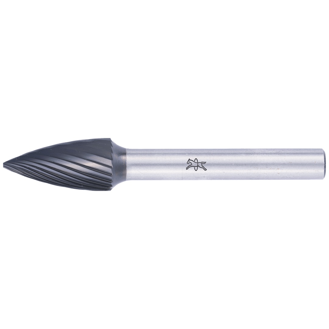 PFERD TOOLS Hartmetall Hochleistungsfrässtift Spitzbogen SPG Ø 10x20mm Schaft-Ø 6mm Z3 HICOAT beschichtet universal mittel