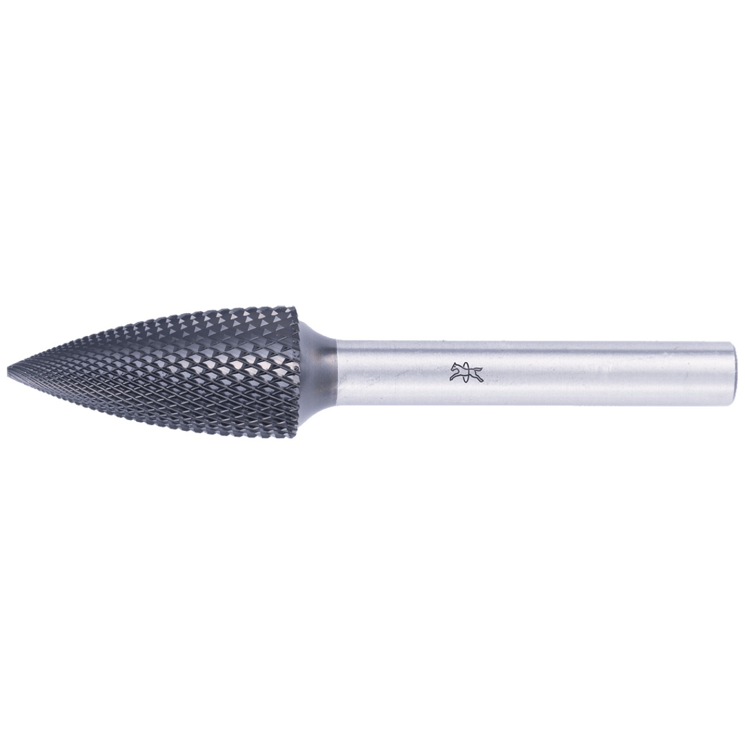PFERD TOOLS Hartmetall Hochleistungsfrässtift MICRO Spitzbogen SPG Ø 12x25mm Schaft-Ø 6mm HICOAT beschichtet für die Feinbearbeitung