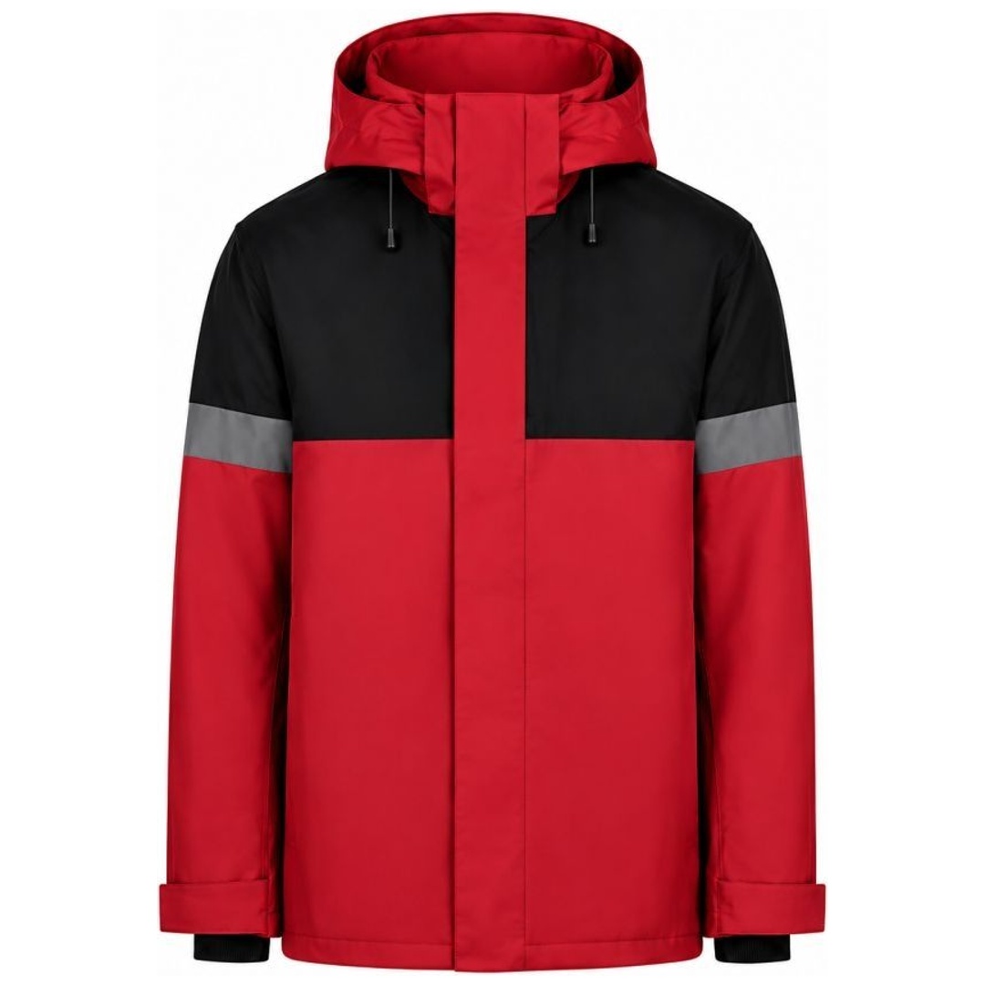FHB Winterjacke ADRIAN 80236 wasserdicht Gr. 2XL rot/schwarz