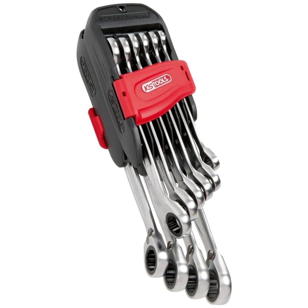 KS Tools 10-tlg. Set mit GEARplus-Kombinationsschlüsseln mit umschaltbarer Ratsche