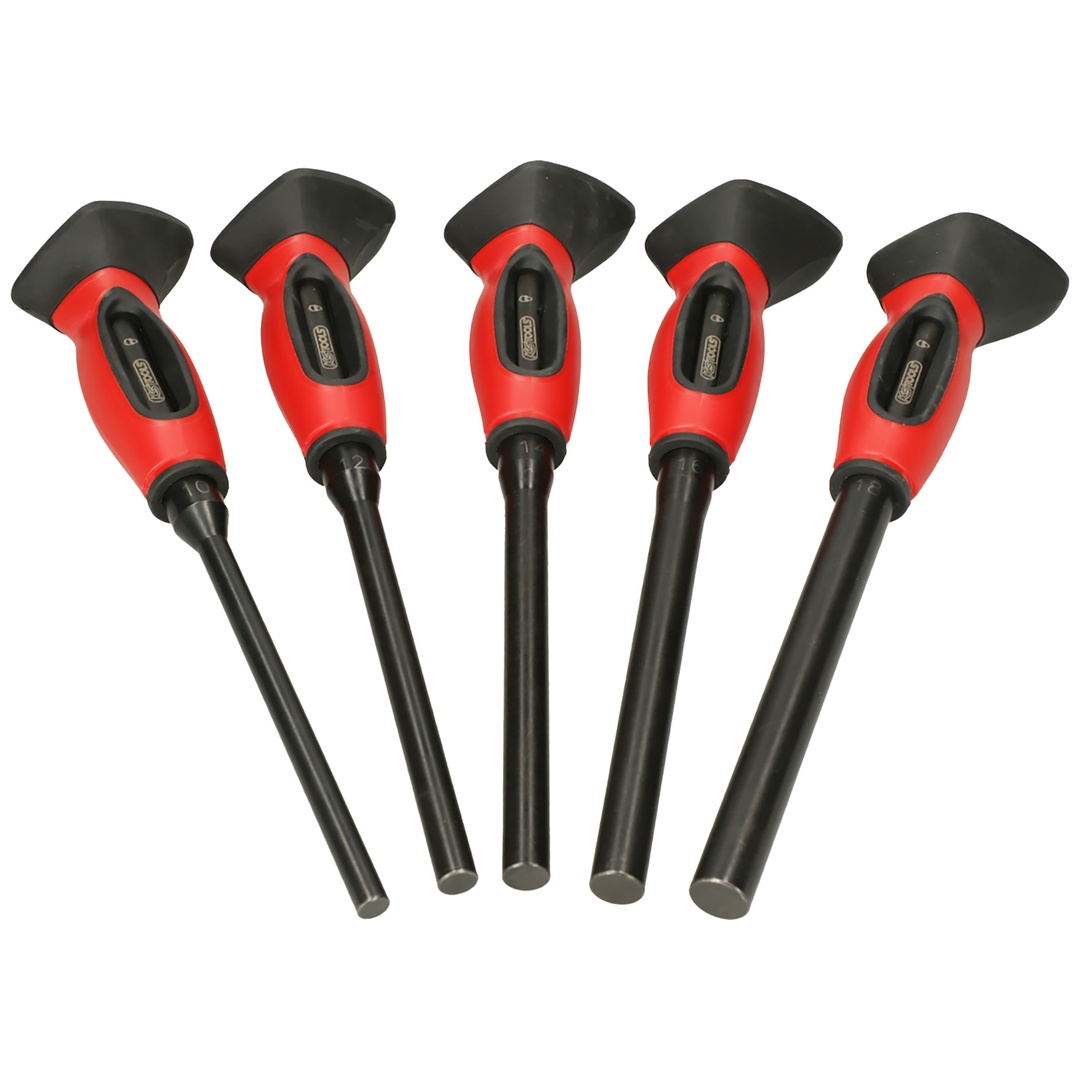 KS Tools 5er-Set brünierte Splintentreiber mit Griff, 10-12-14-16-18 mm