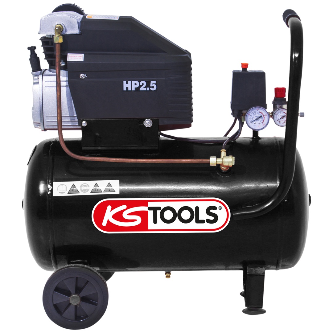 KS Tools Kompressor mit 50-Liter-Tank - 8 bar - 2,5 PS - 220 V Einphasig