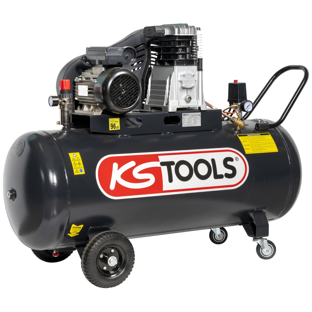 KS Tools Kompressor mit 200-Liter-Behälter - 10 bar - 3 PS - 220 V, einphasig