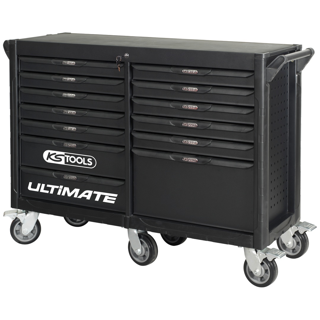 KS Tools Leerer Werkstattwagen ULTIMATE, 13 Schubladen und 6 Rollen
