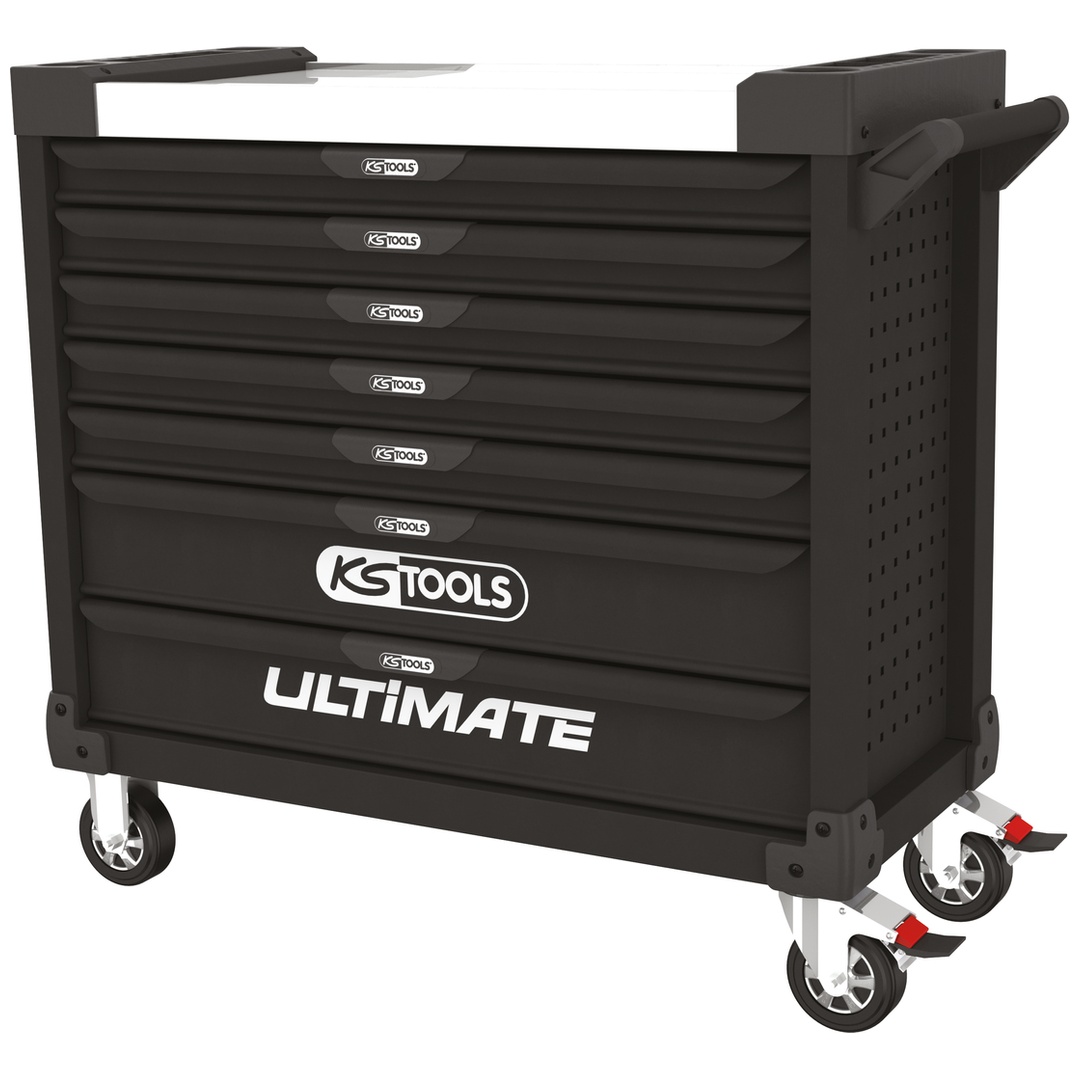 KS Tools Leerer Werkstattwagen ULTIMATE XL, schwarz, 7 Schubladen