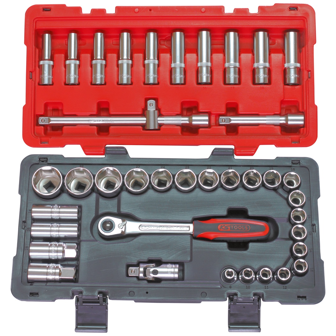 KS Tools ULTIMATE-Steckschlüsselsatz und Zubehör, 1/2, 39-tlg.