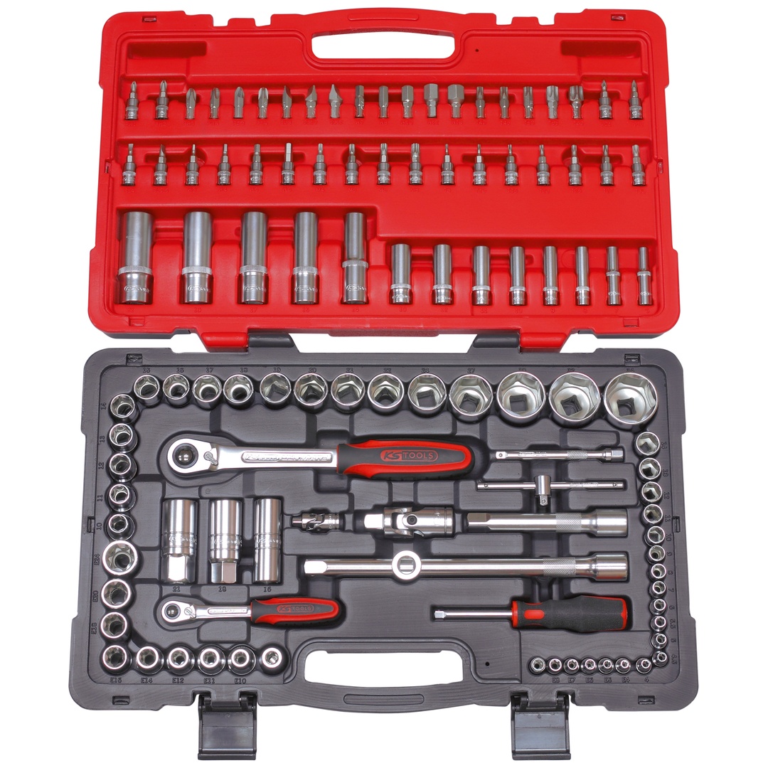 KS Tools ULTIMATE-Steckschlüssel- und Zubehörset 1/4 - 1/2, 111-tlg.