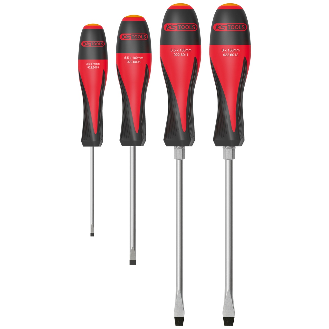 KS Tools 4er-Set ULTIMATE-Schlitzschraubendreher, 3,5 bis 8 mm