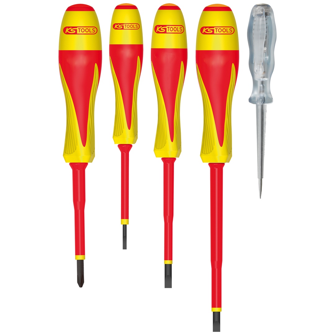 KS Tools Set mit 4 isolierten ULTIMATE-Schraubendrehern und 1 Prüfschraubendreher