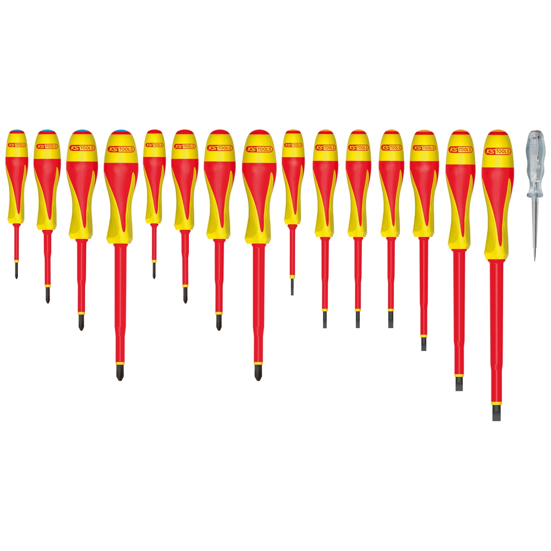 KS Tools 16-tlg. Set isolierter ULTIMATE-Schraubendreher aus zwei Materialien, 1000 V
