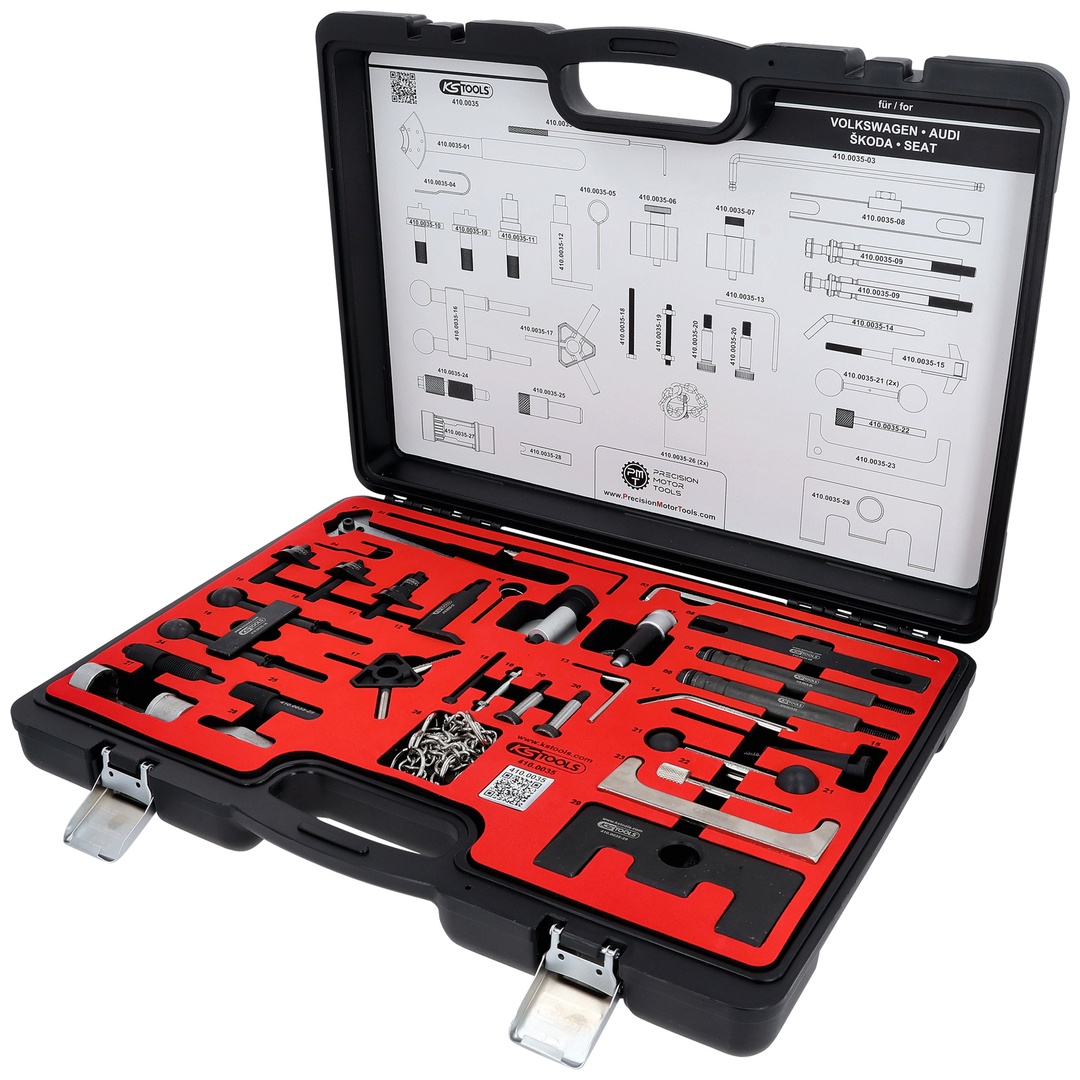 KS Tools Motoreinstellwerkzeug-Satz für Audi, Seat, Škoda, Volkswagen, 34-tlg.