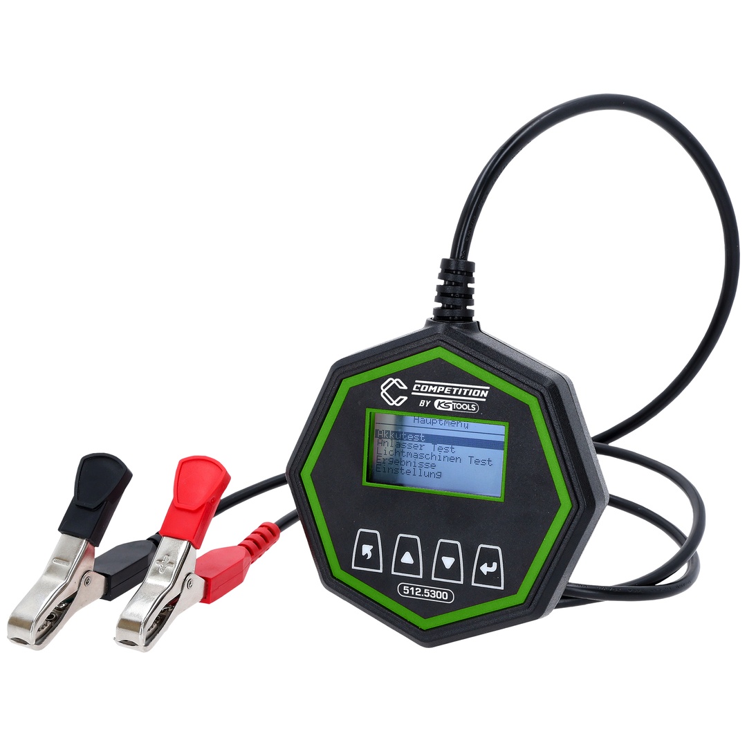 KS Tools COMPETITION 12V Mini Batterietester und Ladesystemtester mit QR Code