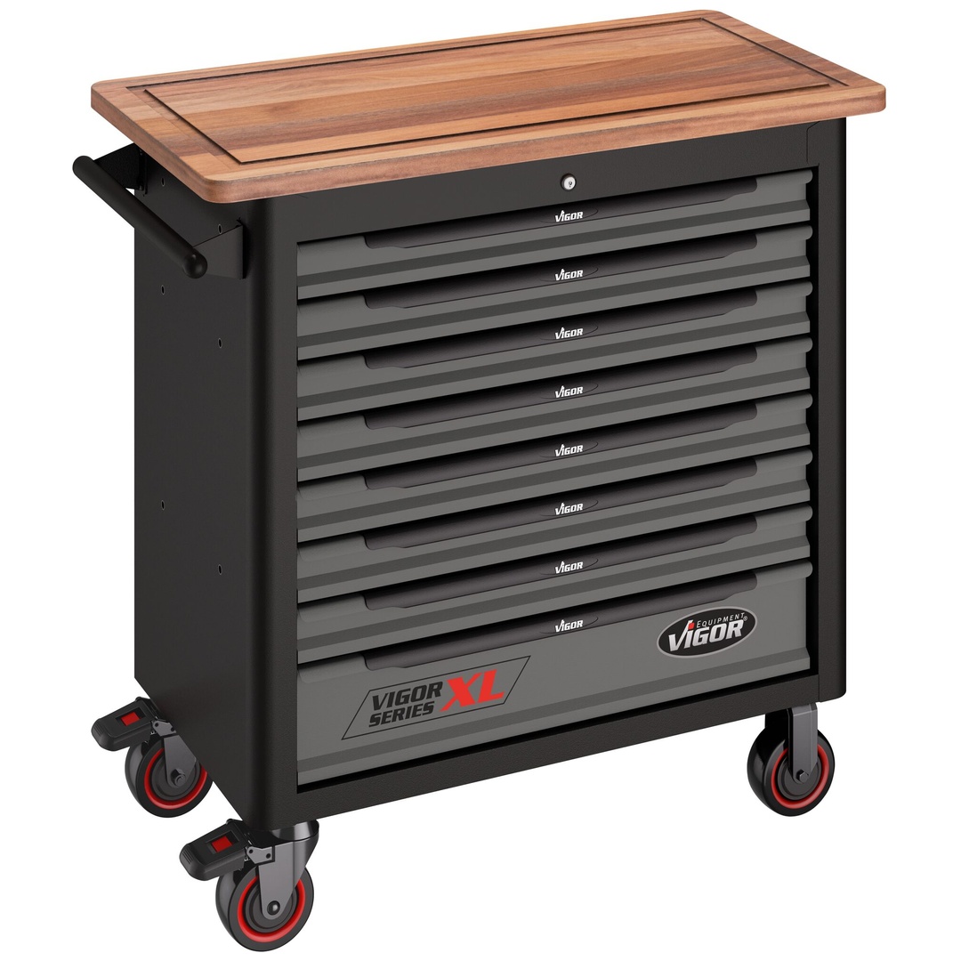 VIGOR Werkstattwagen Series XL, Holz-Arbeitsplatte, ohne Sortiment