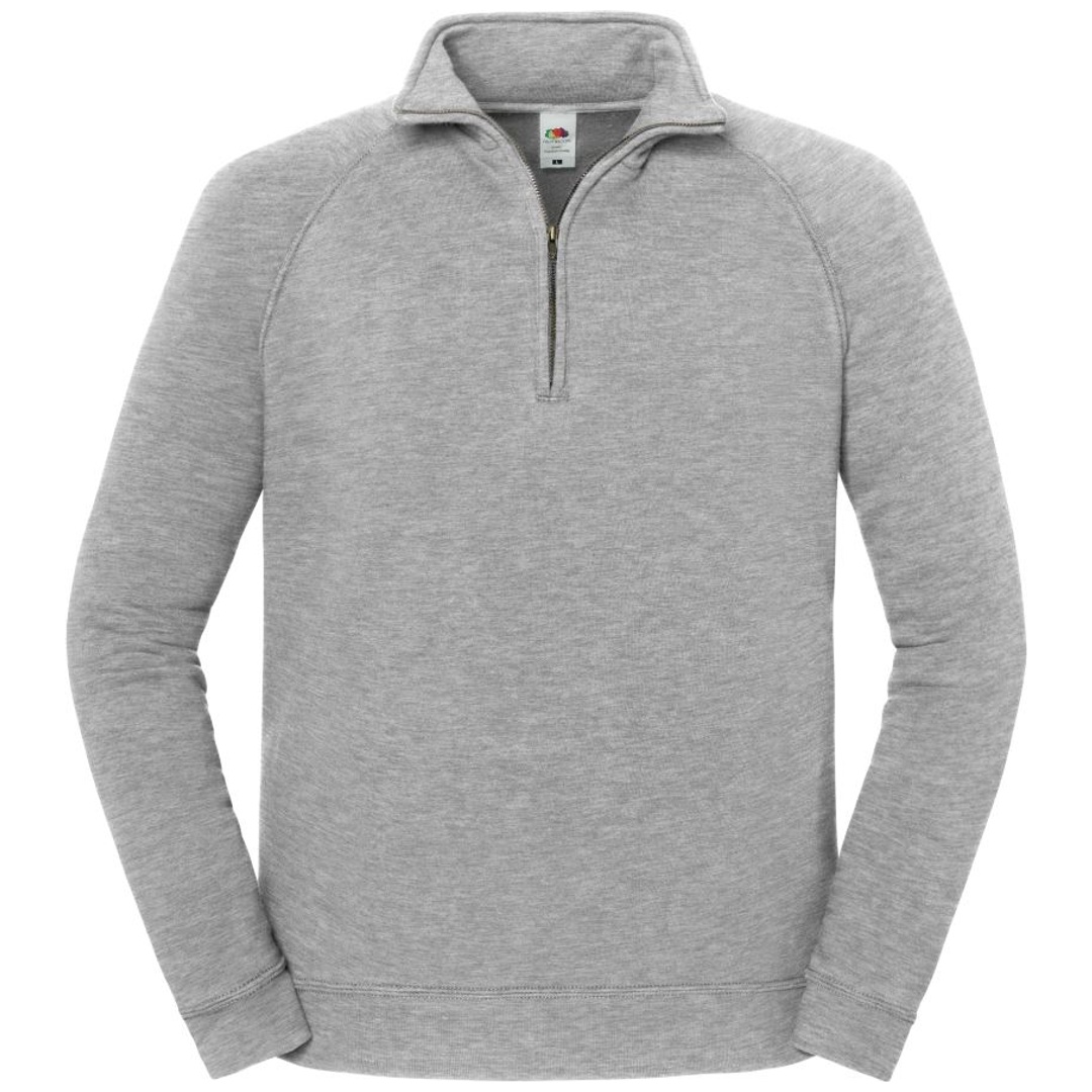 Fruit of the Loom Schwerer Sweater mit 1/4 Zip 16.2288 Gr. S athletic heather