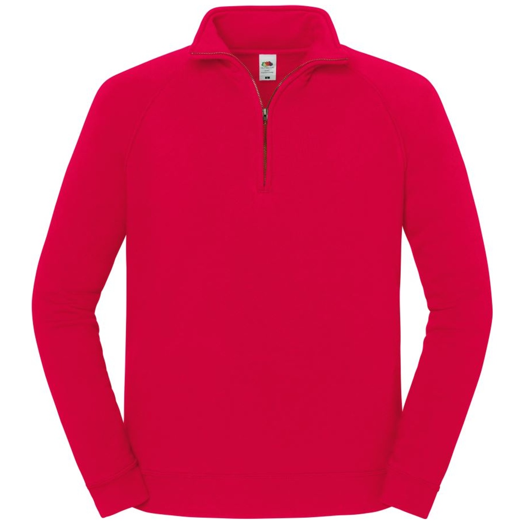 Fruit of the Loom Schwerer Sweater mit 1/4 Zip 16.2288 Gr. M red