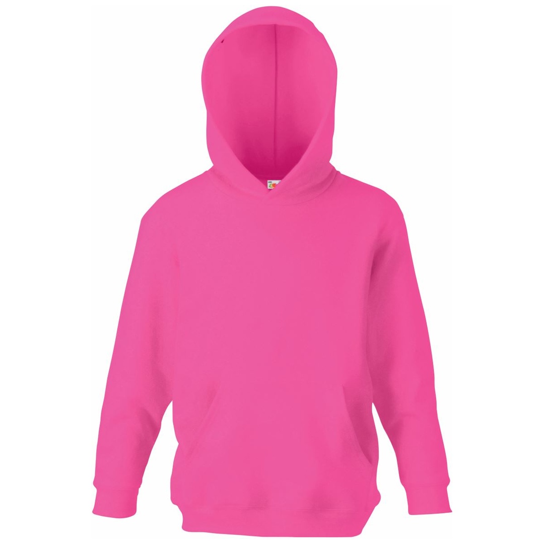 Fruit of the Loom Cotton Classics-16.2043 Kinder Kapuzen Sweater Gr. 152 fuchsia