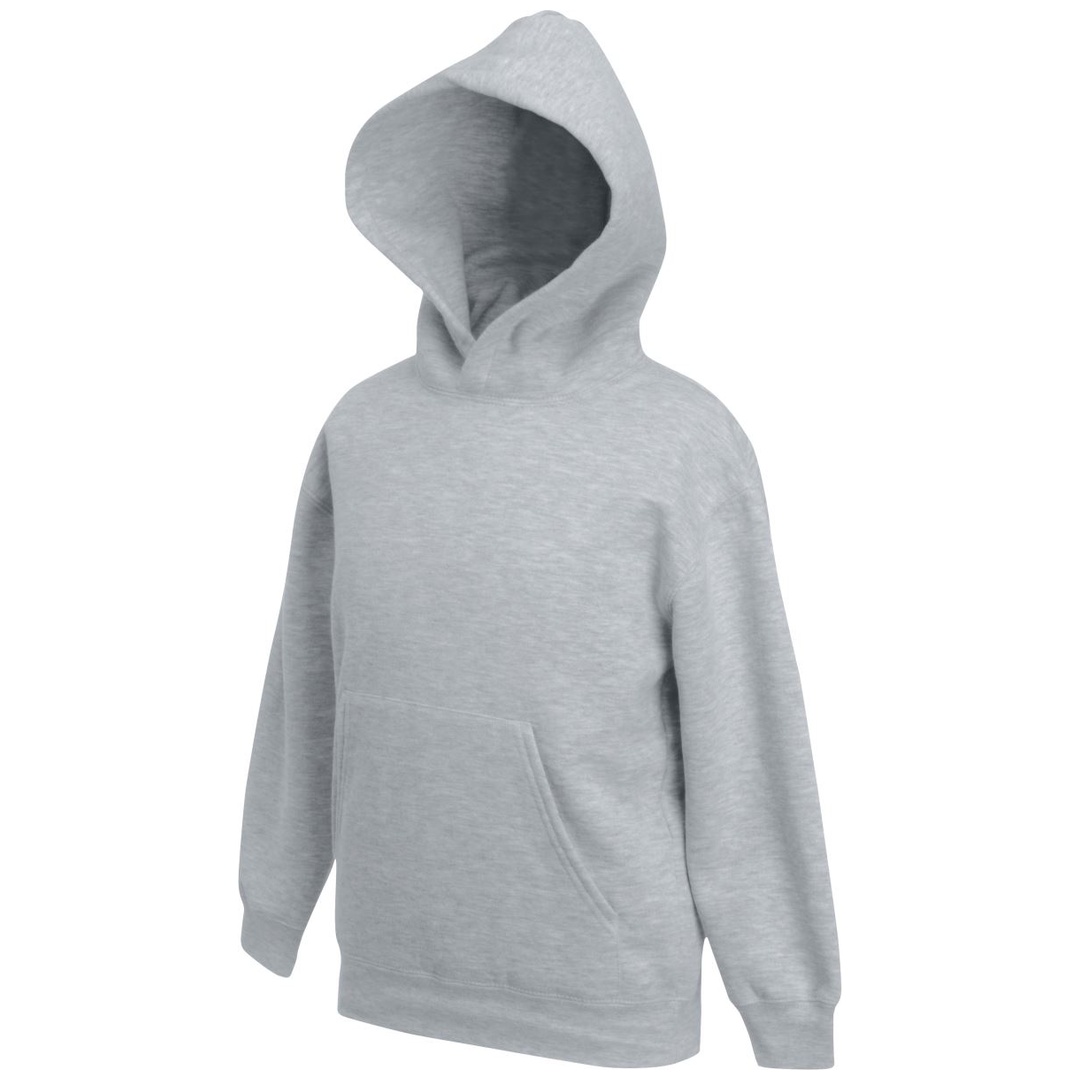 Fruit of the Loom Cotton Classics-16.2043 Kinder Kapuzen Sweater Gr. 140 heather grey