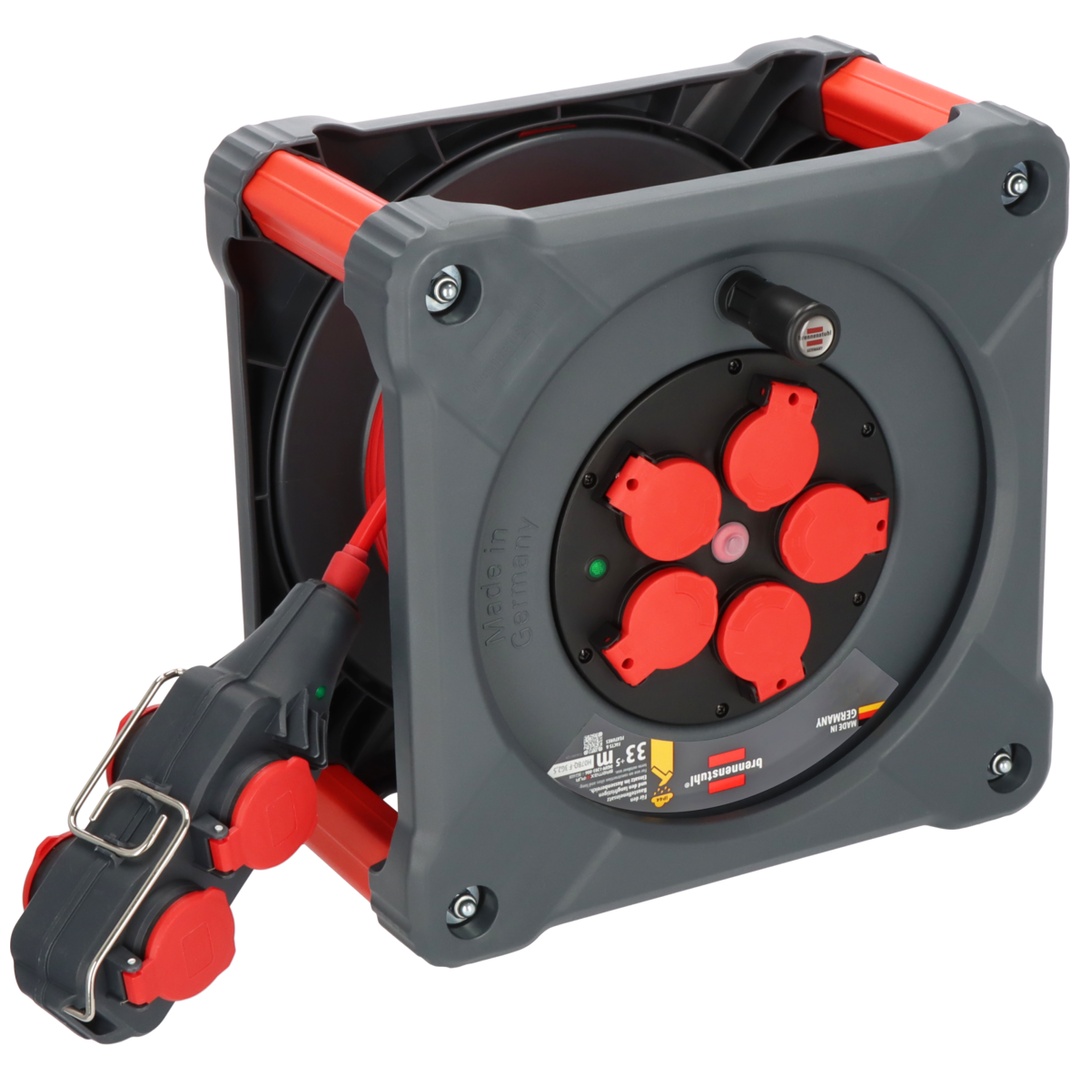 Brennenstuhl Professional Baustellen-Kabeltrommel mit Powerblock KC 3210 5 IP44, 33+5m H07BQ-F3G2,5