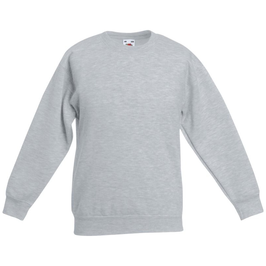 Fruit of the Loom Classic Kinder Sweater 16.2041 Gr. 128 heather grey