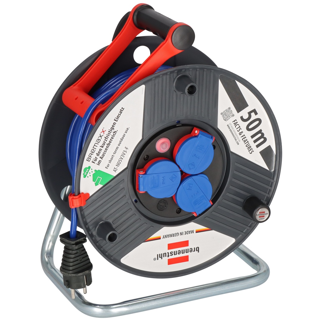 Brennenstuhl Garant IP44 Kabeltrommel, 50m, Spezialkunststoff, blau