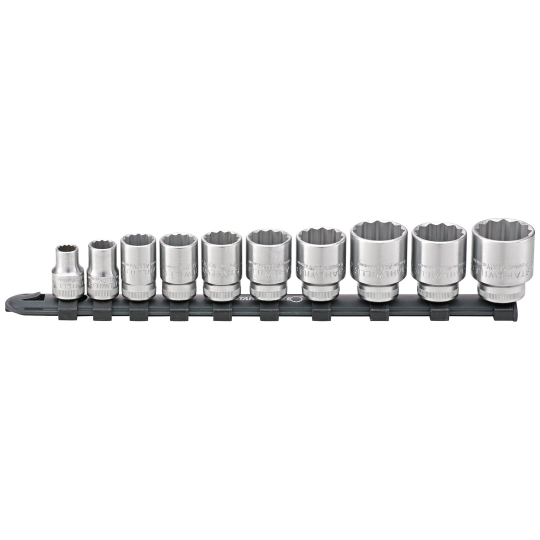 Stahlwille 3/8 Satz Steckschlüsseleinsätze auf Steckschlüsselleiste 8-24mm 10 tlg.