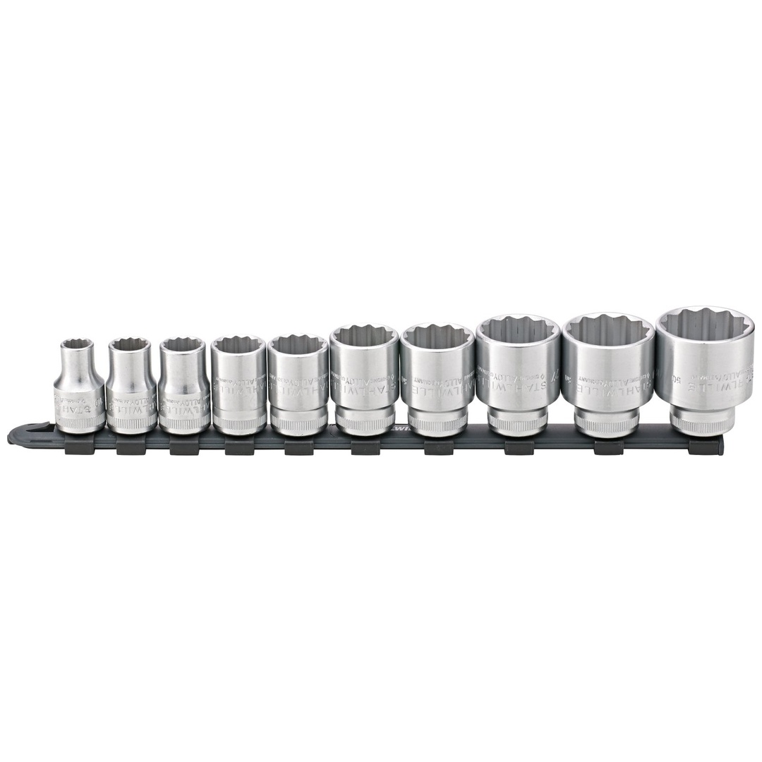 Stahlwille 1/2 Satz Steckschlüsseleinsätze auf Steckschlüsselleiste 10-32mm 10 tlg.