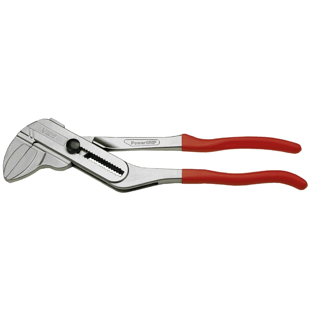 Stahlwille Zangenschlüssel PowerGRIP L.315mm Kopf verchromt Griffe roter Kunststoffüberzug