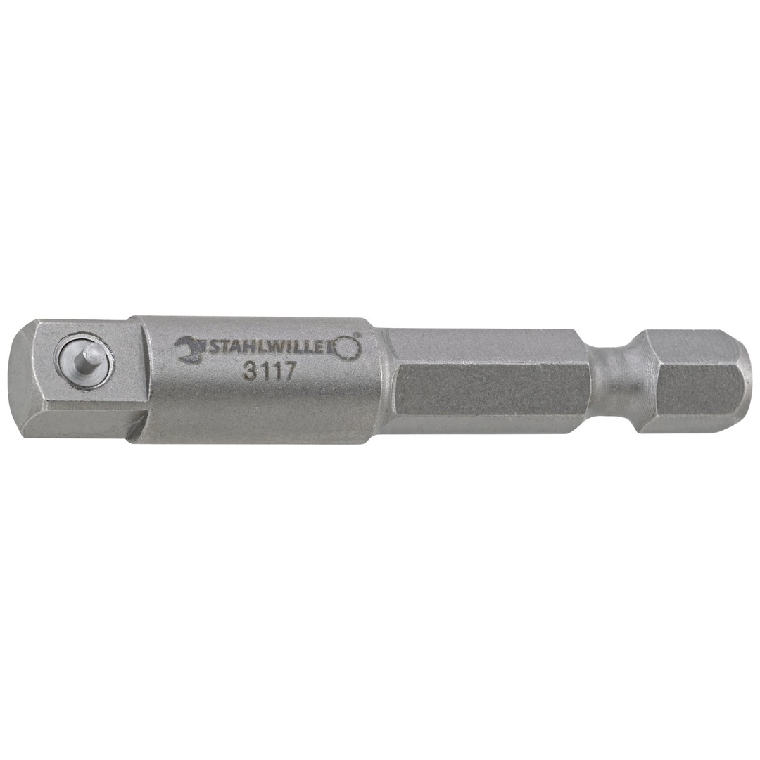 Stahlwille Bit-Verbindungsteil, maschinenbetätigt 6kant 1/4 Außen-4kant 3/8 L.50mm